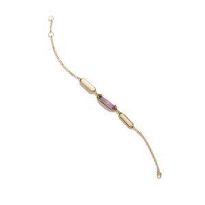 Pulsera de Cuarzo Amatista Natural Transparente Gruesa Chapada en Oro de 14K S925 con Esmalte Blanco Personalizable para Venta al por Menor OEM ODM - Product Image 1