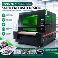 Machine de découpe laser DTF haute efficacité 1215 160W pour la découpe de films de transfert thermique TPU pour étiquettes de soin textile