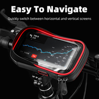 Soporte para Teléfono de Bicicleta con Pantalla Táctil de Plástico IPX4, Bolsa para Manillar de Bicicleta de Carretera de 6.5 Pulgadas con Rotación de 360 Grados, Orificio para Auriculares y Puerto de Carga