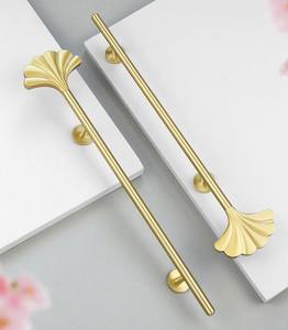 Juego de manijas de latón de tendencia para ventanas de cajones, puertas de armarios y tiradores de armarios, manijas de puerta de latón de diseño moderno de color dorado - Product Image 1