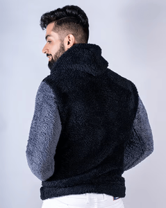 Sweat à capuche pour homme de haute qualité, respirant, à séchage rapide, 100% coton, fermeture éclair, polaire sherpa d'hiver - Product Image 4