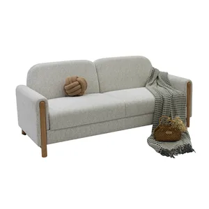 Modern Minimalist Fabric <b>Sofa</b> with Solid <b>Wood</b> <b>Frame</b> Comfortable 2-Seater L-Shape Ergonomic Upholstered Furniture Padded Arms - Product Image 1