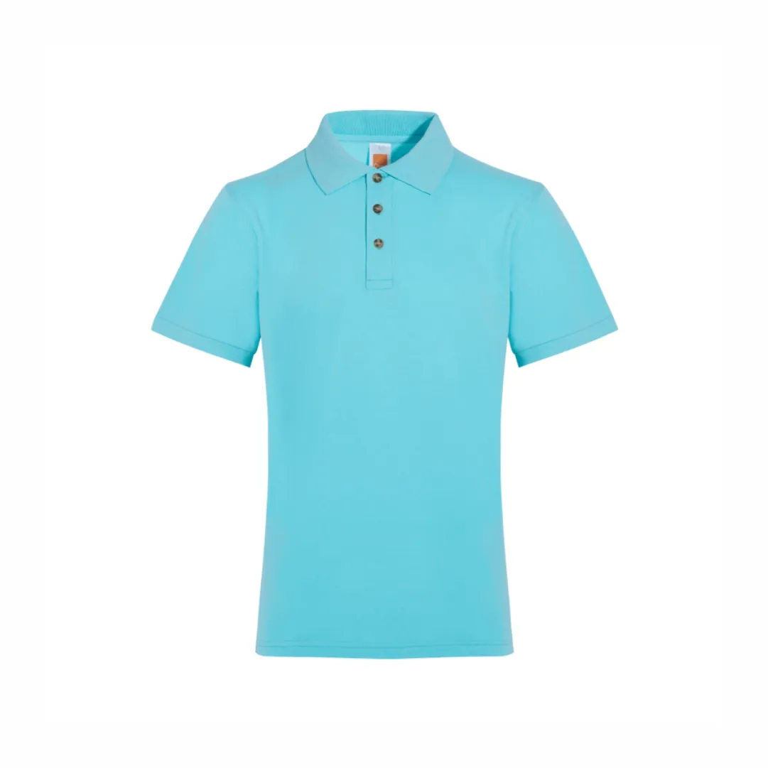 Premium kalite Polo erkek t-shirtü 'ın Farozi Aqua Polo T-Shirt pamuklu kumaş erkek klasik-Fit mavi kısa kollu Polo GÖMLEK