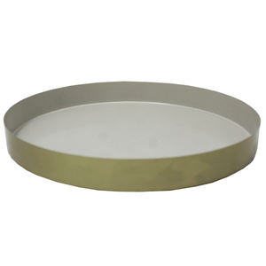 Bandeja de servicio redonda de diseño moderno, utensilios de cocina de hierro hechos a mano con color dorado para decoración del hogar a granel - Product Image 1