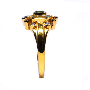 Anillo de Aguamarina de Plata de Ley 925 Estilo clásico Chapado en oro para bodas - Product Image 5