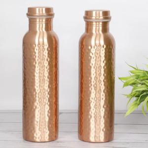 Stylish Copper <b>Bottle</b> With Wide Mouth Suitable For Fresh Juice Smoothies <b>Water</b> Storage And <b>Daily</b> Drinking Needs - Product Image 1