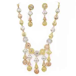 Ensemble de colliers plaqués or à trois tons en gros, colliers en or multi-ton, ensemble de colliers tricolores, colliers de mode à trois tons - Product Image 2