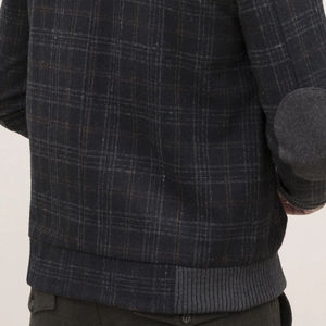 Veste en laine gris marine personnalisable en gros, 100% haute qualité, coupe ajustée régulière, manches longues, veste décontractée d'hiver, devant - Product Image 6