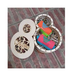 Caja de Regalo al por Mayor para el 8 de Marzo, de Madera Contrachapada, Tallada con Láser en Forma de '8', Estilo Moderno, Ecológica, 40x40x25cm, para el Día Internacional de la Mujer - Product Image 1