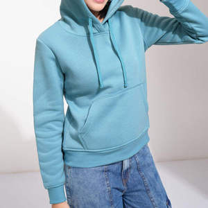 Sudadera con capucha básica para mujer, sudadera informal de manga larga con bolsillo frontal, sudaderas transpirables antipillingpara Mujer - Product Image 6