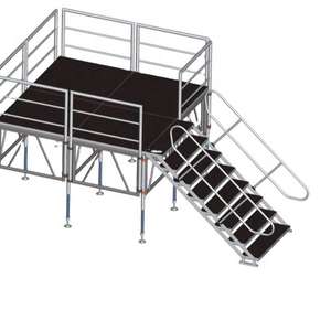 แท่นเวทีอลูมิเนียมสีดำ ท็อปไม้ ปรับระดับได้ 4x4 - Product Image 6