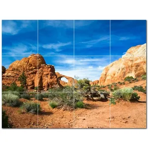 Mural de pared de azulejos de cerámica Canyon PT500358 17 \ "W X 12,75 \" H Juego de 12 4,25 azulejos cada uno - Product Image 1