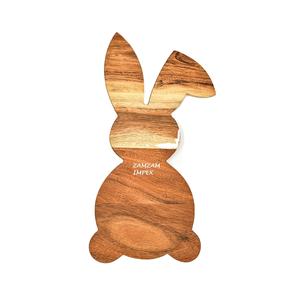 Utensilio de cocina de madera de acacia con forma de conejito, tabla para cortar de madera, queso y frutas para servir y preparar alimentos - Product Image 1