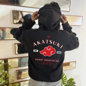 À la mode en gros dos imprimé Akatsuki surdimensionné épais 400gsm à capuche noir coton lourd nouveau 2024 hommes coupe ample sweats à capuche - Product Image 3