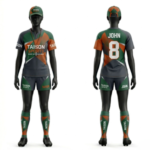 Camiseta de árbitro de rugby para mujer, 180 GSM, tejido de poliéster premium, rayas verdes y blancas, absorción de humedad, logotipo personalizado con transferencia térmica. - Product Image 2