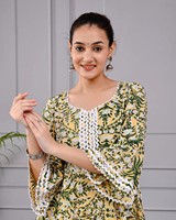 Hari Tara Gelbes Baumwollkleid für Damen Bequeme Alltags- und Freizeitkleidung zum Bestpreis