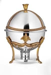 Plat à chafing en acier inoxydable, pot de buffet avec capacité de 9 L, couleur argent, design moderne pour hôtel et fêtes de famille - Product Image 5