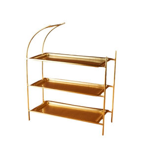 Support à gâteau en métal à 3 niveaux pour présentation de gâteaux de mariage et de desserts - Product Image 5