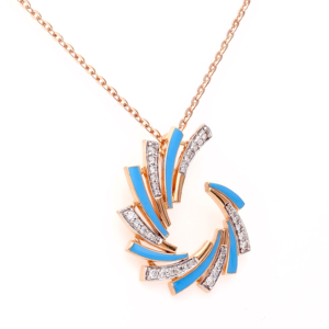 Collier pendentif de luxe en or rose et design moderne en spirale pour femmes, cadeau d'anniversaire - Product Image 6