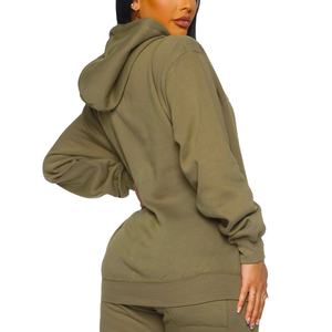 ชุดวอร์มผู้หญิงคุณภาพสูงแบบใหม่สำหรับฤดูหนาว ขายส่งแบบสองชิ้น มีฮู้ด สีพื้น แฟชั่นลำลอง ชุดกีฬา วิ่งจ๊อกกิ้ง - Product Image 6