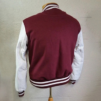 Veste de baseball varsity en polyester/coton avec broderie chenille, logo personnalisé OEM, manches en cuir et laine vintage pour homme