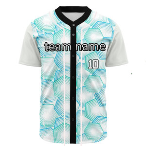 Maillot de baseball personnalisé avec logo d'équipe, nom et numéro, 100% polyester, imprimé par transfert thermique, col en V, séchage rapide, évacuation de l'humidité - Product Image 3
