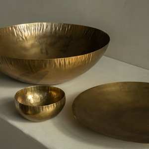 Beautiful brass serving bowl with antique style finishing for dining <b>table</b> <b>buffets</b> parties and luxury event setups - Product Image 4