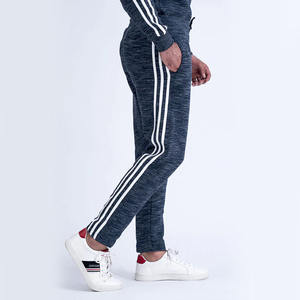 Pantalon de fitness en polyester 100% pour hommes bleu marine sur mesure pantalon de jogging respirant à coupe régulière à rayures latérales vente de style décontracté - Product Image 5