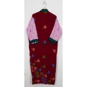 Indian Recycled Silk Dressing Gown Kimono for Women Vintage Bridesmaids Robe with Topshop Decoration Plus Size Belt - Product Image 3