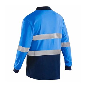 Summer Quick Dry Polo <b>T</b>-<b>Shirt</b> Hi <b>Vis</b> Workwear Contrast Color Safety Long Sleeve Reflective Polo <b>Shirts</b> Work Tops for Working - Product Image 3