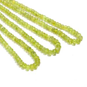 Nueva llegada Peridot Smooth Rondelle Cuentas de piedras preciosas sueltas 5-6mm Piedra natural Agujero grande Cuentas pulidas para la fabricación de joyas a granel - Product Image 4