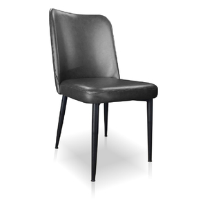 Swensea Chaise de salle à manger à pieds en métal au design moderne avec tissu et cuir Caractéristiques ergonomiques pour bureau à domicile Villa Vente chaude pour les centres commerciaux - Product Image 1