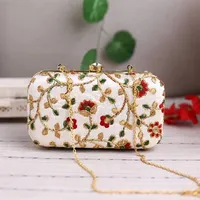 Handmade Designer Clutch purse, bag shoulder strap and handle for Wedding,  Ethnic wear, Evening Party and Prom.