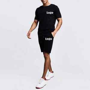 Customize Logo Short <b>Men</b> Set 100% cotton Short sleeve t <b>shirt</b> and short <b>Men</b> Clothes <b>Men</b> 2 Piece Short Set Cotton Breathable Set - Product Image 6