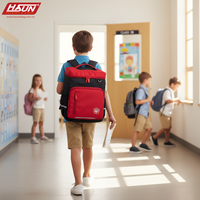 Mochila escolar impermeable de estilo básico de poliéster con patrón de letras para estudiantes de primaria Logotipo de diseño personalizado