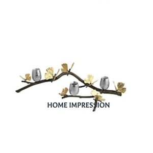 Wedding <b>Tall</b> Paper Candle Holder Set of 3 Different Sizes Gold Plated Indoor and Outdoor Candle Holder Stand at Attractive Price - Product Image 2