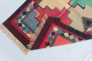 Tapis multicolores Tapis abordables en coton fabriqués à la main d'usine indienne - Product Image 4