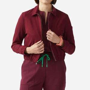 Cuidado de la salud, mangas elásticas antiarrugas, elegante, médico, de talla grande, chaqueta con cremallera de acero inoxidable, uniformes médicos de enfermería, conjuntos Unisex - Product Image 4