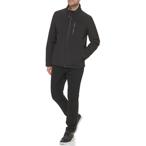 Logo personnalisé coupe-vent de randonnée en plein air pour hommes manteau imperméable avec poches zippées veste sport softshell en polyester pour hommes - Product Image 4