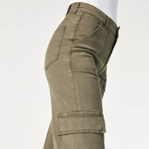กางเกงคาร์โก้ผ้าฝ้าย100% ขนาดใหญ่พิเศษสำหรับผู้หญิงคอลเลคชั่นใหม่สไตล์หน้าเรียบแบบลำลอง - Product Image 5