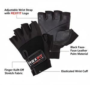 Guantes Deportivos Rexfit para Entrenamiento, Ligeros, Transpirables, de Palma Completa, para Gimnasio, Unisex, para Levantamiento de Pesas - Product Image 5