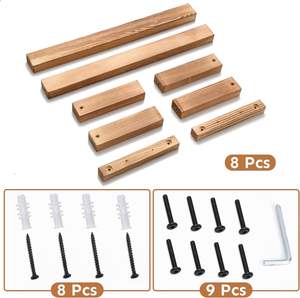 Toallero de madera para baño, toallero montado en la pared de 18,8 pulgadas con herramienta de instalación, toallero decorativo de pino - Product Image 6