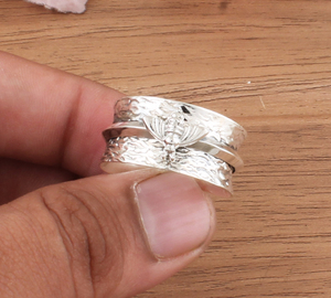 Bague grenat rouge en argent sterling Bague en pierre rectangulaire, bijoux de pierres précieuses faits à la main femme idée cadeau - Product Image 2