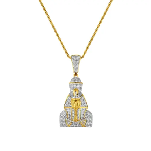 Ready to Ship Mummy Designed Gold Plated with Diamond Cluster Pendant For Unisex Wearing Pendant By Indian Exporters