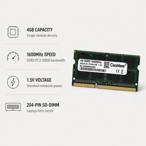Memoria <span class=keywords><strong>RAM</strong></span> <span class=keywords><strong>SODIMM</strong></span> Original de Fábrica al por Mayor DDR3 <span class=keywords><strong>DDR4</strong></span> de 4 GB a 32 GB y 2133 MHz a 3200 MHz para Computadora Portátil con Función ECC - Product Image 4