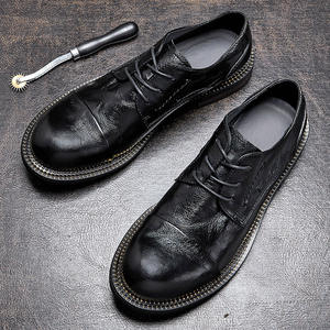 Mocassins Oxford décontractés en cuir véritable souple pour hommes, respirants, à fermeture auto-agrippante, imperméables, légers, pour le bureau et la carrière - Product Image 1