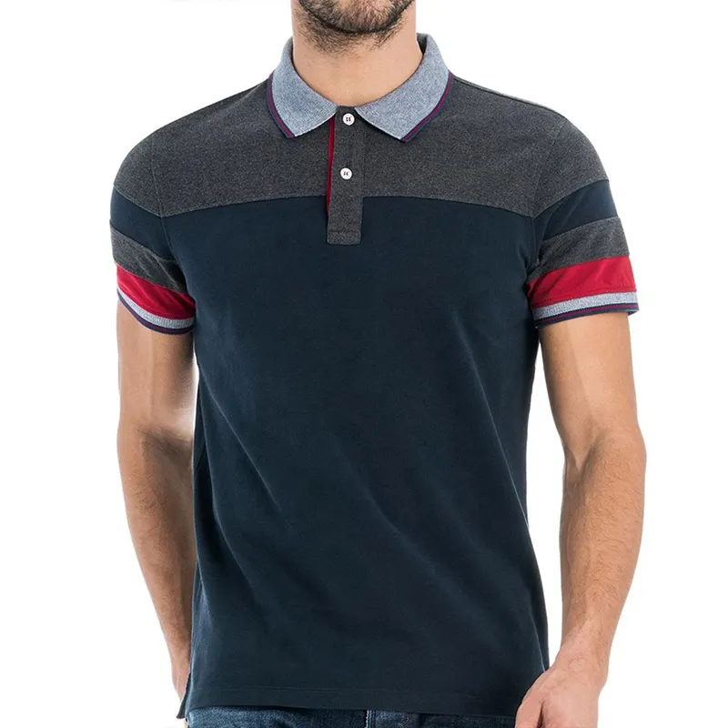 कस्टम ठोस रंग गोल्फ पोलो टी शर्ट डिजाइन उच्च गुणवत्ता स्लिम फिट कढ़ाई लोगो लघु आस्तीन पुरुषों की पोलो शर्ट