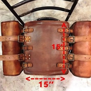 กระเป๋าข้างรถจักรยานยนต์หนังสีน้ำตาลคลาสสิก2ข้างกระเป๋าทรงดัฟเฟิลขนาดใหญ่ที่กำหนดเองกระเป๋าเดินทางแบบสปอร์ต - Product Image 4