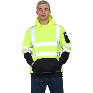 Sweat à capuche haute visibilité pour homme, vêtements de travail réfléchissants, vêtements de travail imperméables et coupe-vent en polaire, logo personnalisé - Product Image 1