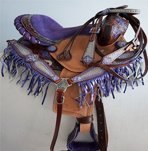 Selle de cheval de course à barils de style western, confortable, de haute qualité, en cuir, élégante, pour l'équitation, design personnalisable - Product Image 1